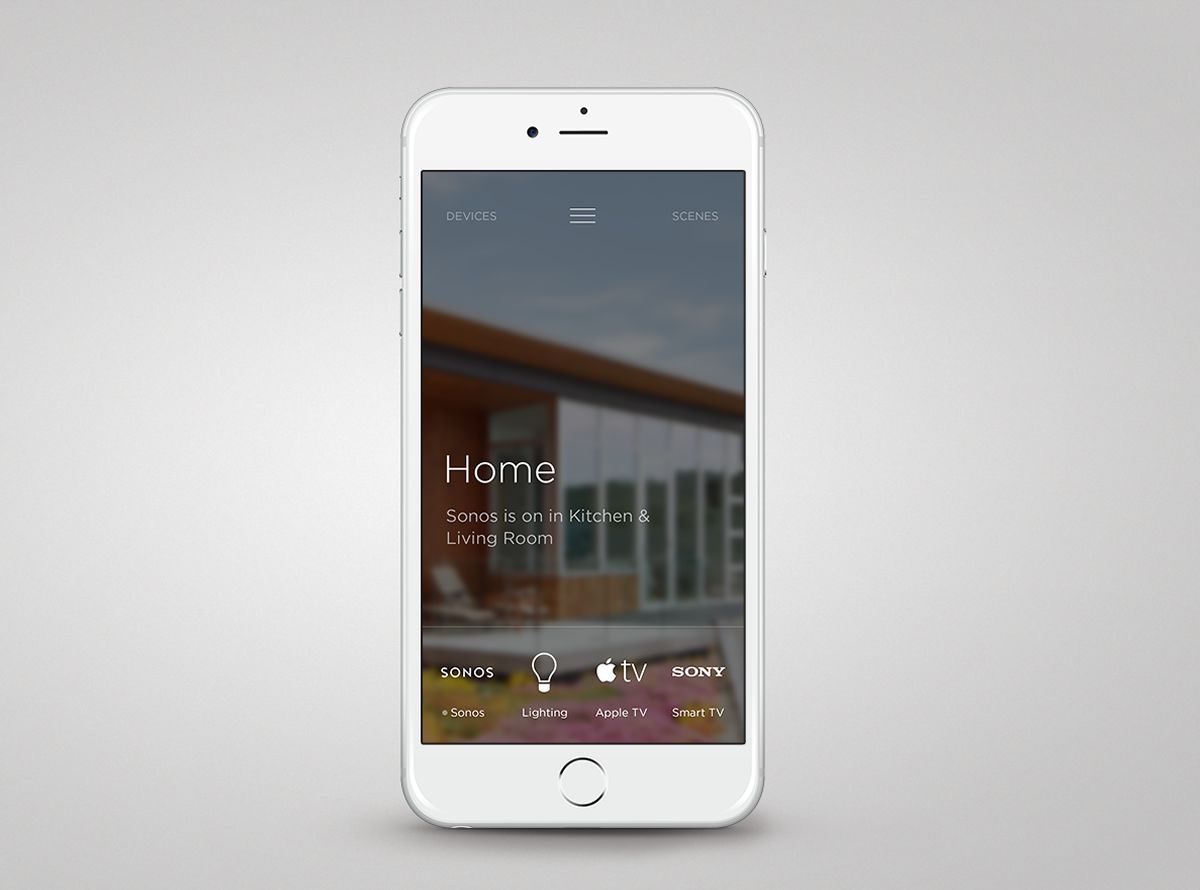 Savant home interface on white phone